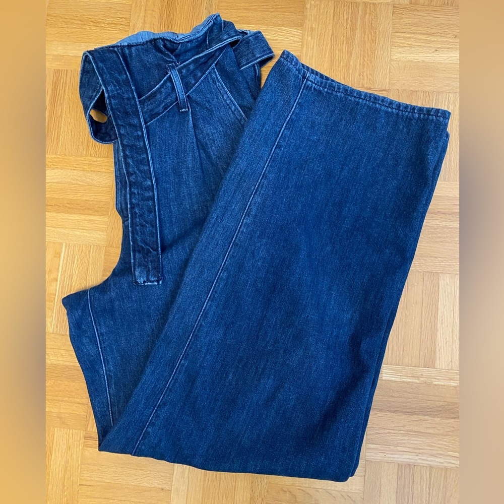 Aritzia Wilfred Free Paperbag Belted Wide Leg High Rise Jeans Size 4 - Picture 6 of 9